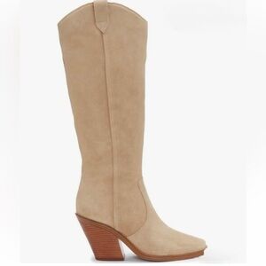 Vince Camuto -  VC-AFELIA - Beige Suede Heeled Boots